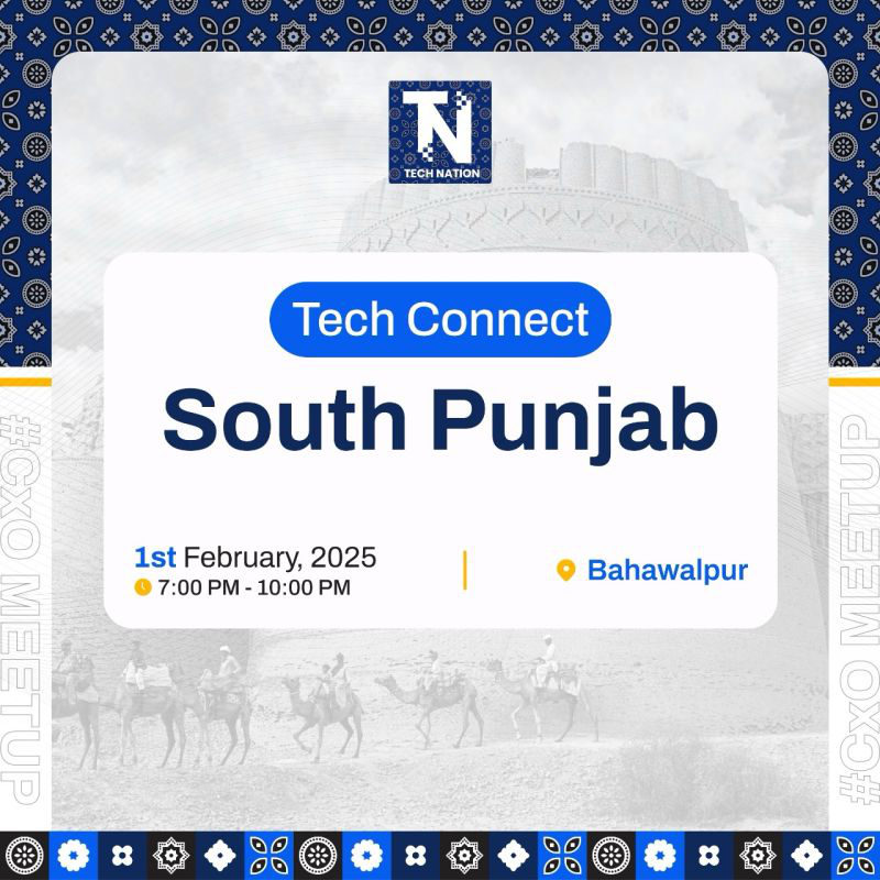 Tech Connect South Punjab event flyer, February 1, 2025, Bahawalpur
